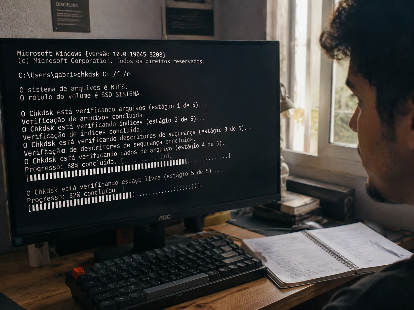 Como usar o chkdsk para verificar e corrigir erros no HD