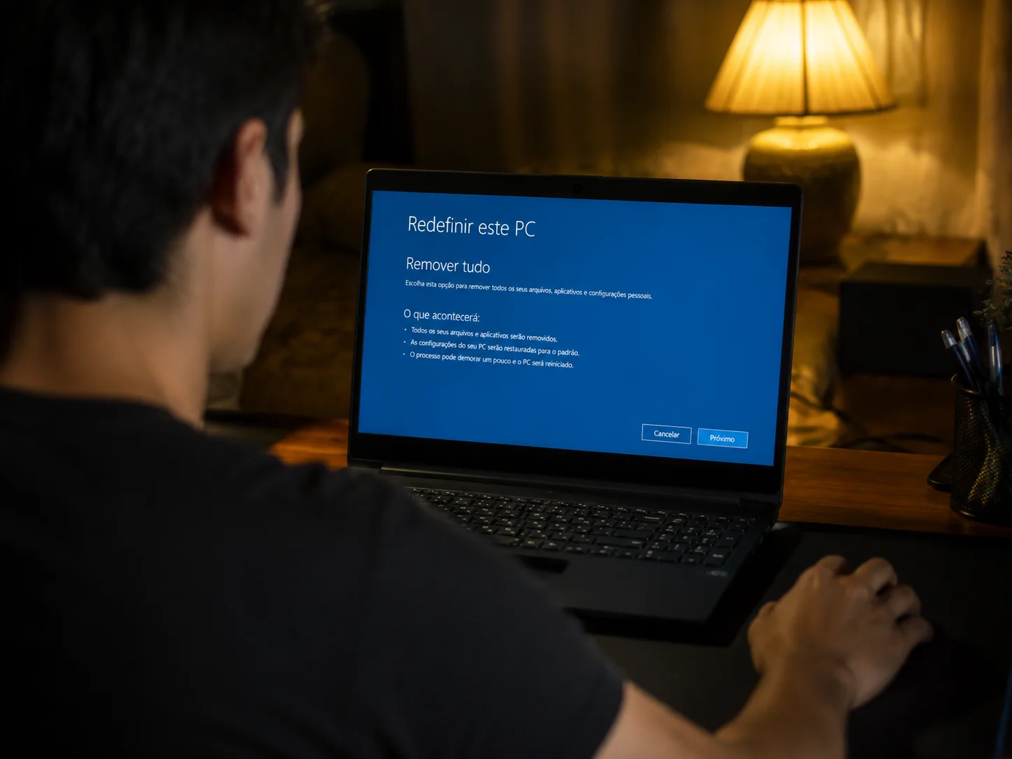 Como usar o Windows Recovery para reinstalar sem pendrive