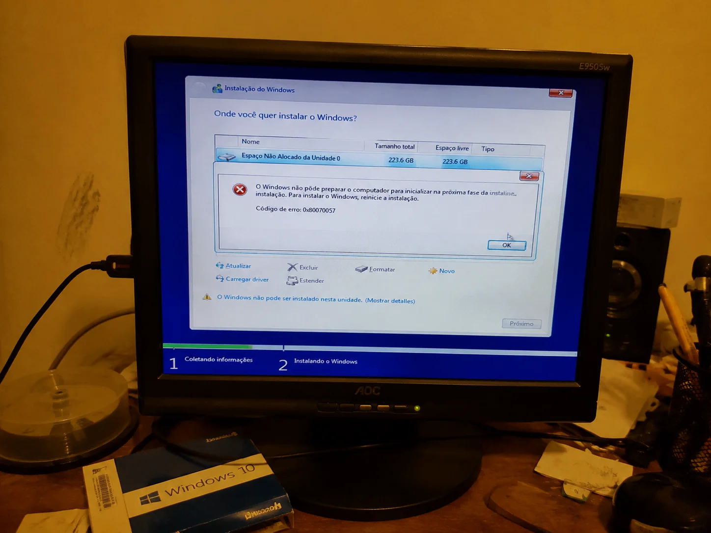 Erro 0x80070057 ao instalar o Windows: causas e soluções